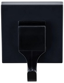 Fekete öntapadós műanyag akasztó szett 2 db-os Quadro – Wenko