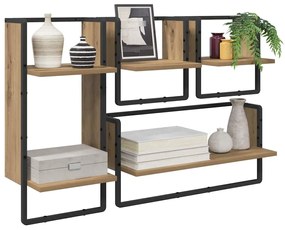 vidaXL Fali polc készlet 4 pcs Artisan tölgy 65 x 25 x 30 cm Faanyag