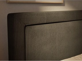 Antracitszürke ágyneműtartós boxspring ágy 200x200 cm Fresco – Maison de Rêve