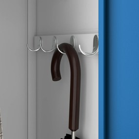 Pléh öltözőszekrény talpazaton, négymodulos, polcokkal KACPER II, 600 x 1800 x 500 mm, kék