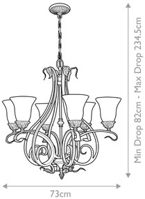 Feiss FE-SONOMAVALLEY6 - Csillár láncon SONOMA VALLEY 6xE27/60W/230V