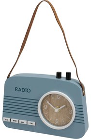 Old radio asztali óra, kék, 21,5 x 3,5 x 15,5 cm