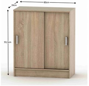 BETTY tolóajtós szekrény, sonoma tölgy