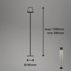 Briloner 1438015 - LED dimmelhető állólámpa KIKI 4,3W/5V IP44 2600 mAh fekete