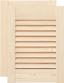 vidaXL 2 db tömör fenyőfa lamellás szekrényajtó 39,5x29,5 cm