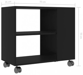fekete szerelt fa kisasztal 70 x 35 x 55 cm