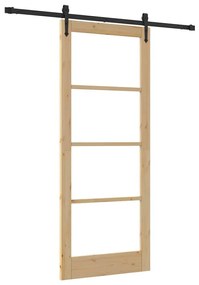 Egyszerű Csúszó Ajtó Barna 86 x 211 cm Fa és fém