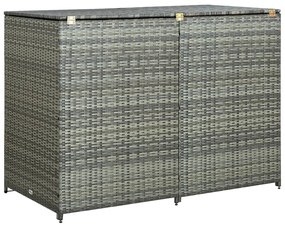 vidaXL antracit polyrattan dupla tároló gurulós kukához 148x77x111 cm