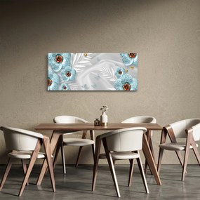Kép - 3D kék virágok (120x50 cm)