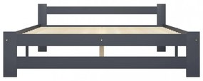sötétszürke tömör fenyőfa ágykeret matrac nélkül 120x200 cm