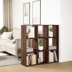barna tölgy szerelt fa elválasztó könyvespolc 102x29x103,5 cm