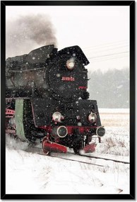 Poszterek keretben 40x60 Vonat Ol49-59 télen