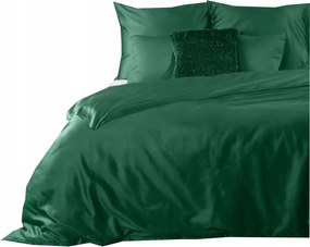 Ágynemű szett 160x200 pamut szatén ágyneműhuzat garnitúra, egyszínű zöld