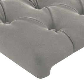 világosszürke bársony LED-es fejtámla 180x7x118/128 cm