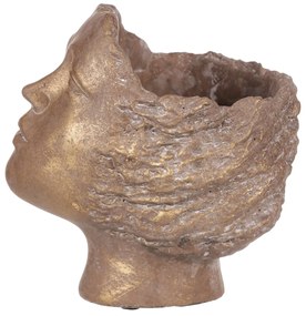 Beton kerti edény, fej, réz, átmérő 14 cm, 18 x 14x 19 cm
