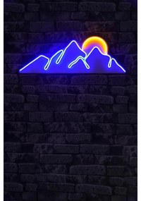 Műanyag LED-es fali dekoráció, Mountain - Blue - Sárga