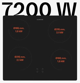 Klarstein ControlSync sütő és indukciós főzőlap szett, 9 funkció, 4 főzőzóna, 72 l űrtartalom