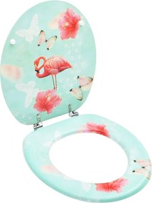 vidaXL flamingómintás MDF WC-ülőke fedéllel