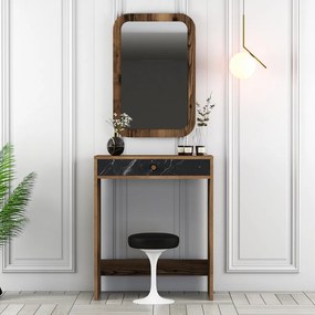 Lizbon Mirror - Walnut, Black, Marble