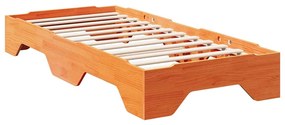 ágy matrac nélkül rakásolható viaszbarna 75x190 cm tömör fa