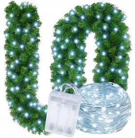 Karácsonyi Fényfüzér Szett Karácsonyfa 3m Led Lámpák Hideg Fehér Lánc