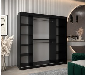 Ruhásszekrény 200 cm Toki (matt fekete + artisan tölgy). 1064851