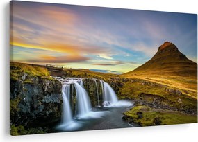 Kép a hegyekről és vízesésekről Izlandon (90x60 cm)