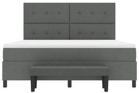 vidaXL Box Spring Ágy matraccal és paddal Sötétszürke 180x200 cm Szövet