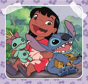 Disney Lilo és Stitch, A csillagkutya Playing the Guitar 3x48 db-os puzzle Clementoni