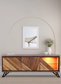 Natúr színű akácfa TV-állvány 150x51x40 cm Ambala – Interia Home &amp; Living