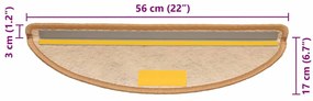 15 db szizálhatású szizálszínű öntapadó lépcsőszőnyeg 56x17x3cm