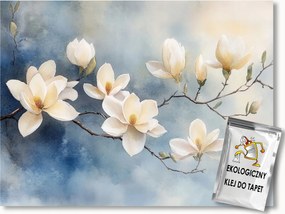 Fotótapéta Flizelina Akvarell Természet Virág Fehér Magnólia 104x70,5 ragasztó