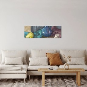 Kép - festett csendélet (órával) (90x30 cm)