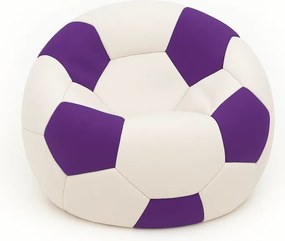 EMI focilabda mintás fehér-lila műbőr babzsákfotel