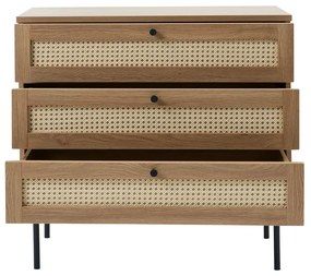 Natúr színű alacsony komód tölgyfa dekorral 80x75 cm Pensacola – Unique Furniture