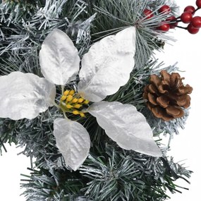 Zöld pvc karácsonyi koszorú led-lámpákkal 60 cm