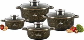 Edénykészlet kerámia-márvány bevonattal 8db-os indukciós