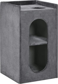 PawHut Kaparófák, Magasság 81 cm, Macska Kaparófa 2 Barlanggal, Kaparótorony Kaparólappal, Macska Torny 2 Szinttel, Macska Hordó 6 kg-ig, Sötét Szürke