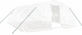 vidaXL fehér acélvázas melegház 30 m² 6 x 5 x 2,3 m