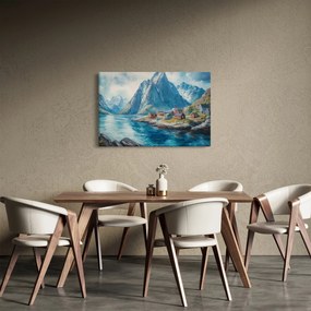 Kép - Norvég falu (90x60 cm)