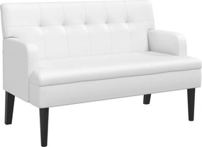 vidaXL fehér műbőr pad háttámlával 112x65,5x75 cm