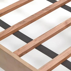 Natúr színű mangófa franciaágy ágyráccsal 160x200 cm Licia – Kave Home