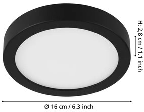 Eglo 900581 - Dimmelhető mennyezeti lámpatest FUEVA LED/11W/230V fekete