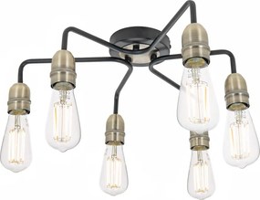 Dar Lighting loft mennyezeti lámpa kiefer antik sárgaréz matt fekete darkie0622