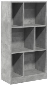 betonszürke szerelt fa könyvespolc 57 x 28,5 x 107,5 cm