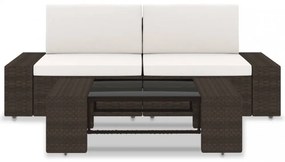 3 részes barna polyrattan kerti ülőgarnitúra