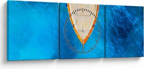 Kép - Nyári hajó (órával) (90x30 cm)