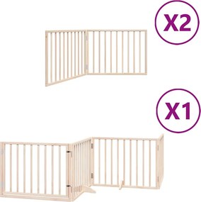 vidaXL nyárfa 8 paneles összecsukható kutyakapu ajtóval 640 cm