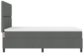Rugós ágy, matraccal és LED világítással, sötétszürke, 160x200 cm szövet