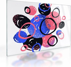 Kép - Motívum élénk színű körökkel (üvegen) (70x50 cm)
